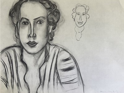 Henri Matisse   1939 heliogravure print after charcoal portrait drawing