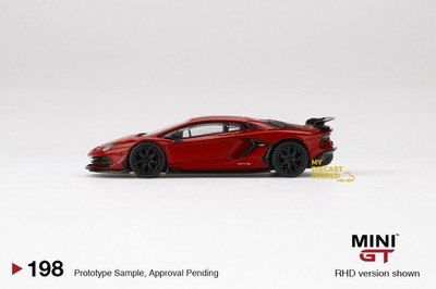1/64 MINI GT #198 Lamborghini Aventador SVJ Rosso Mars MGT00198 | eBay