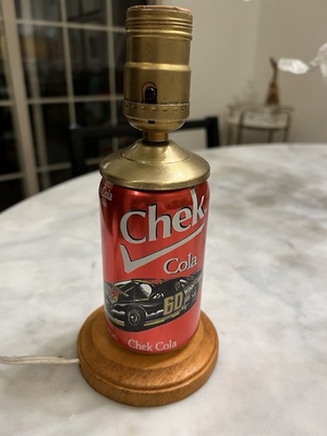 #ad Vintage Mark Martin Chek Cola NASCAR Can Lamp Winn Dixie Handmade Light $29.99