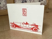 Vintage Christmas Card The 20 Ghost Club  Rolls Royce