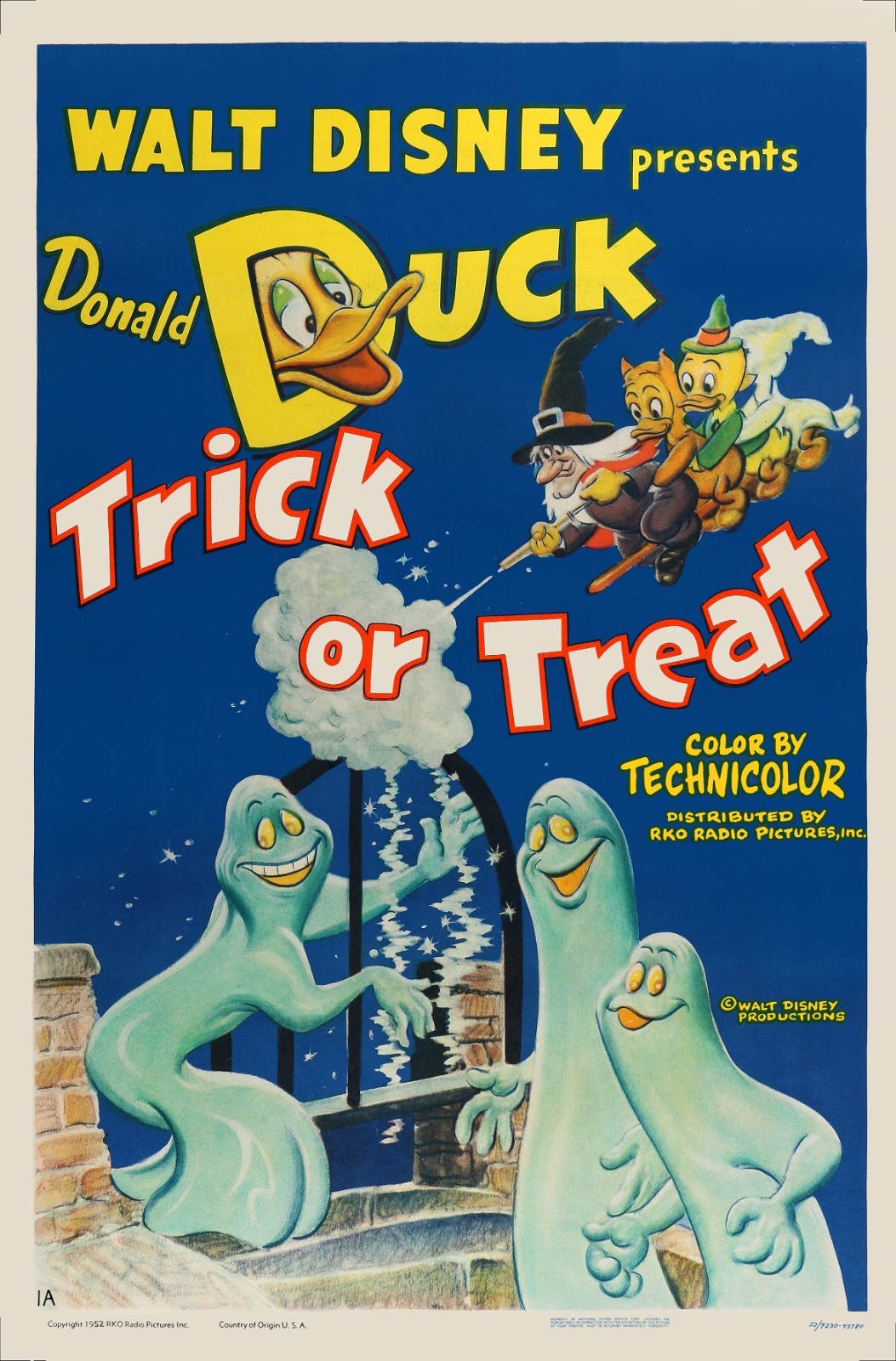 TRICK OR TREAT (1952) the perfect HALLOWEEN movie poster - 27"x41" one sheet!