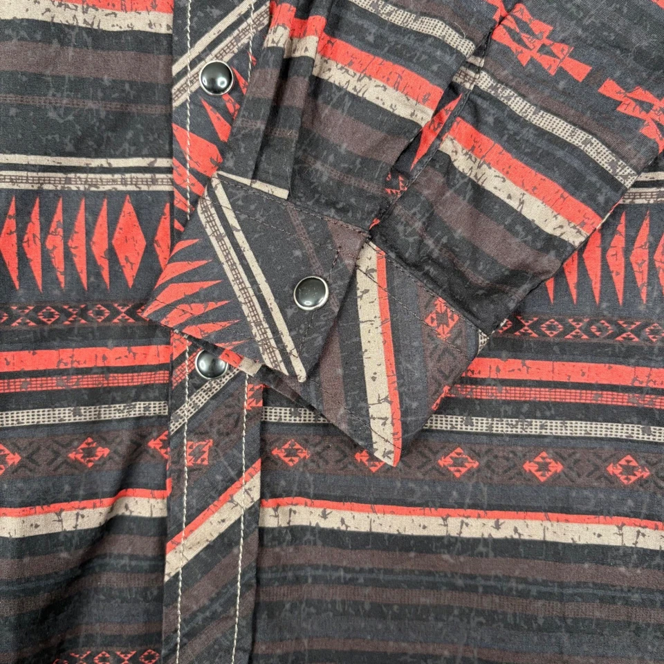Rock & Roll Denim Boys Western Shirt Cowboy Modern Fit Southwest Print XL - Image 4 of 4