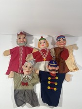 Vintage 1970s Mr. Rogers Neighborhood Rubber Head Hand Puppets Set of 5 PBS