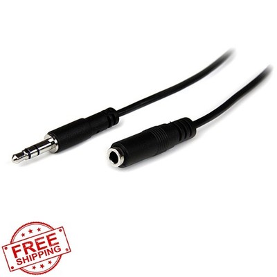 StarTech.com 2m Slim 3.5mm Stereo Extension Audio Cable - Male / Female - Hea...