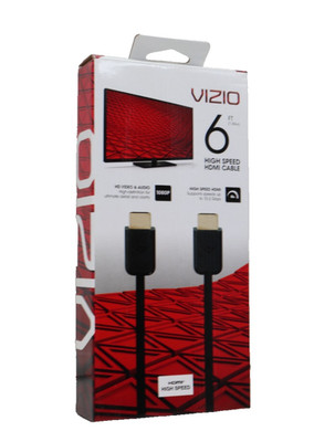 VIZIO 6FT High Speed HDMI Cable | 1080p 3D | 24K Gold Connectors | TXCH6E-C1