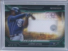 2015 Topps Strata Clearly Authentic Relics Green 43/75 Justin Upton #CARC-JU 1z6