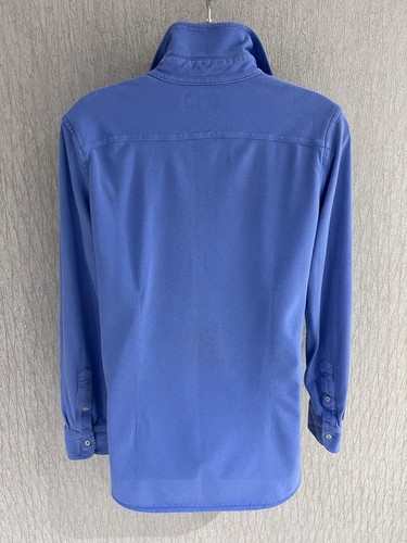 Exquisite Ralph Lauren Blue Featherweight Mesh Shirt Blouse UK10 Stunning - Picture 5 of 6