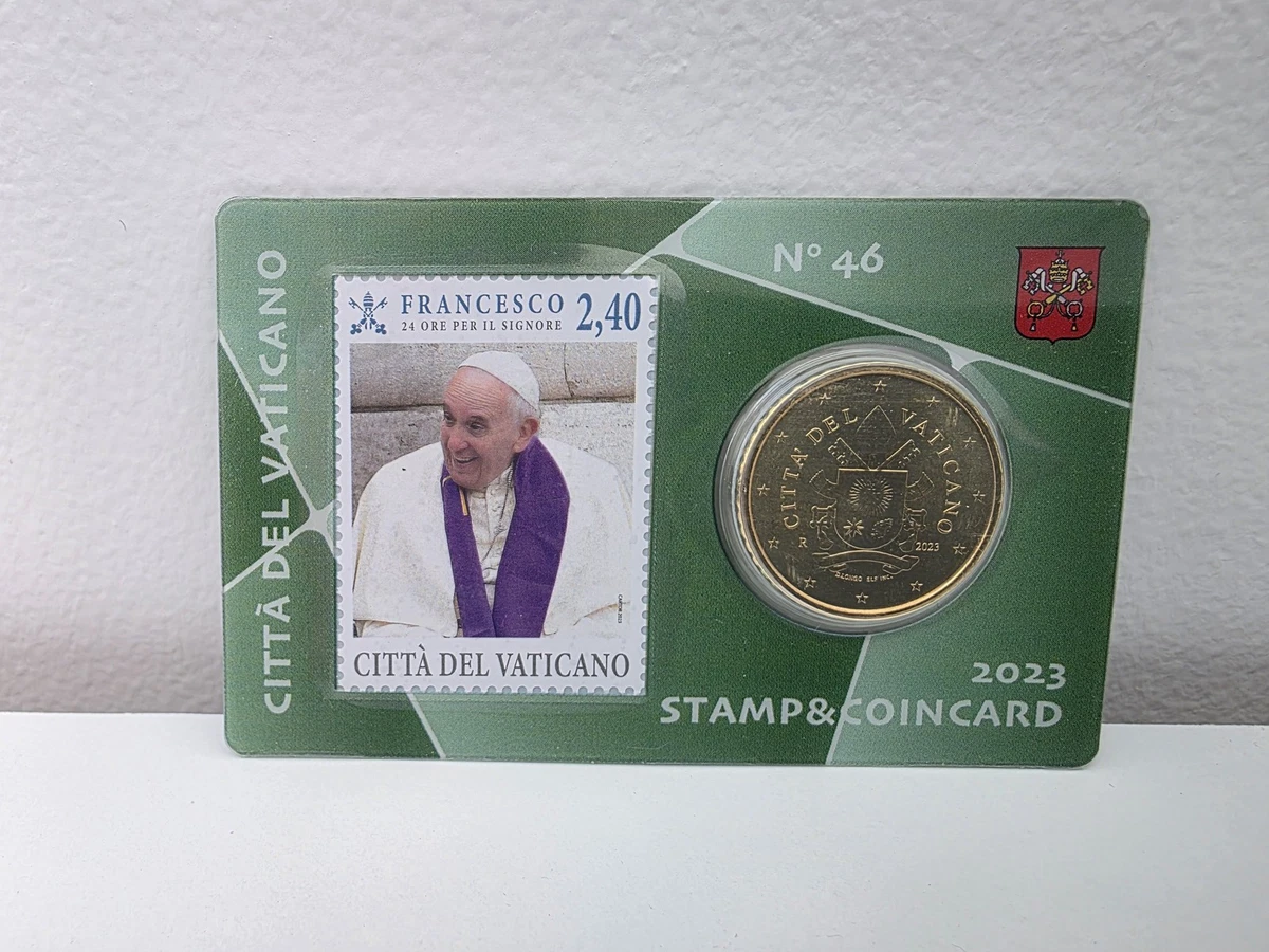 Lot De 4 Coincard 50 Cent Euro + Timbre Vatican 2021 Pape François - Collection Vatican