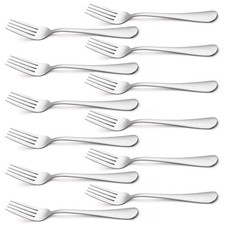 Silverware, Dinner Fork 8 Inches, Forks Set of 12 Premium Food Grade Stainles...