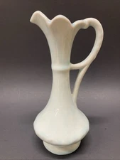 Light Blue Ceramic Ewer Style Bud Vase Pitcher Vintage 