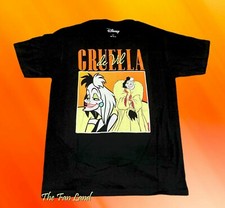 NEW Disney 101 Dalmatians Cruella De Vil Black Vintage Mens T-Shirt