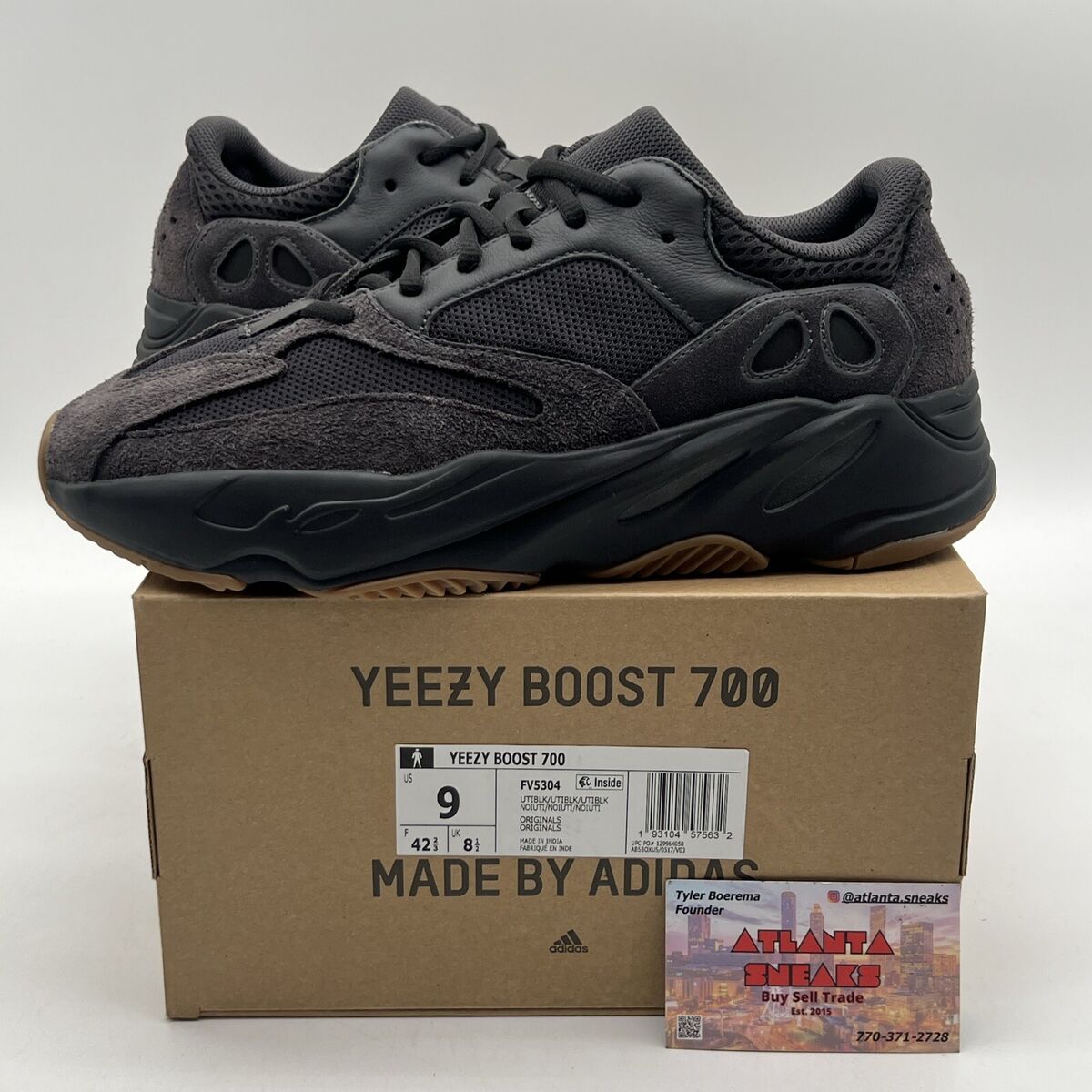 Size 9 - adidas Yeezy Boost 700 2019 Utility Black Gum Suede Size 9 - adidas Yeezy Boost 700 2019 Utility Black Gum Suede