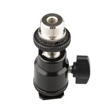 5/8"-27 Camera Accessory Mount to Cold Shoe with Mini Ball Head for Microphon...