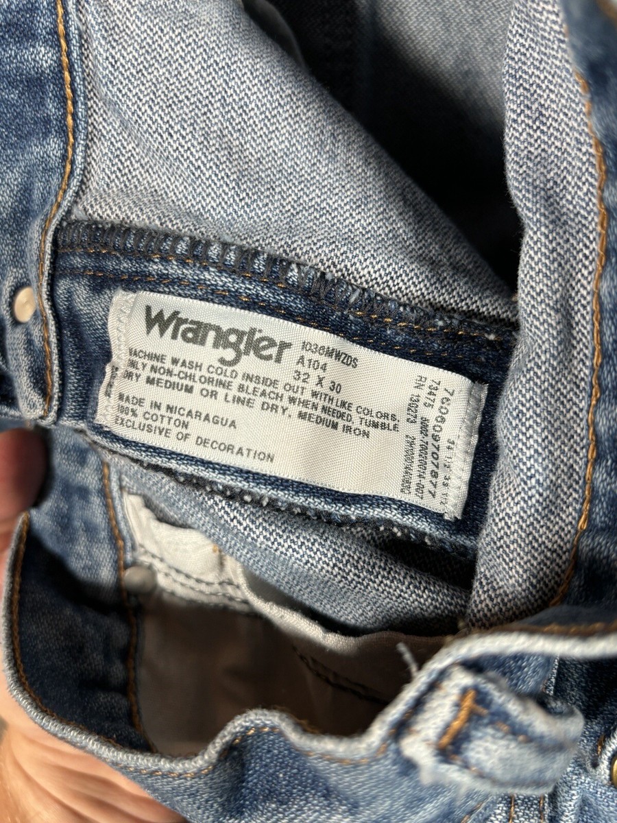 Wrangler Jeans Mens 32x30 Blue 36MXZ Slim Fit Western Cowboy