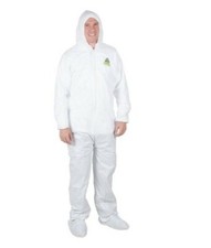 White Disposable Coverall Bunny Suit Hood Boots Size 2XL - 400 Cordova Tyvek