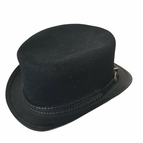 Danbury Steampunk Hatter Black Hat Size Large 7 1/4 - 7 3/8 Made In USA Unisex  - Picture 7 of 12