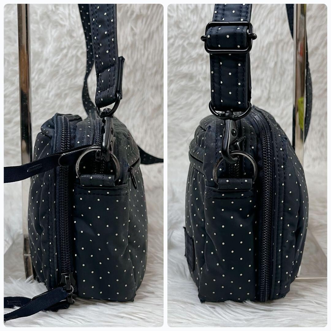 Used Yoshida PORTER HEADPORTER Shoulder Bag Navy Dot Used Yoshida PORTER HEADPORTER Shoulder Bag Navy Dot