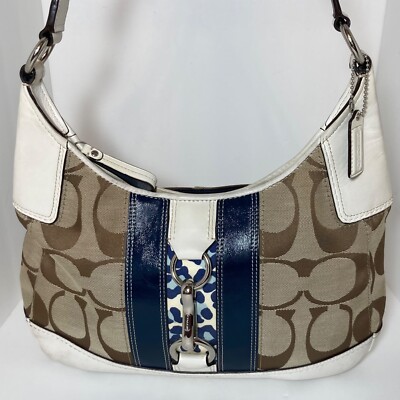 Coach Signature Hampton Hobo F13071 Shoulder Handbag Purse Brown