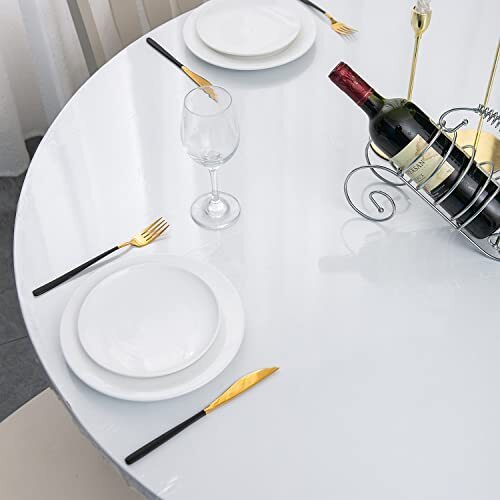 Clear Vinyl Oval Fitted Tablecloth Waterproof Best for 48" x 68" Oval Table eBay