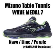 Mizuno Table Tennis Shoes WAVE MEDAL 7 81GA231503 Navy / Lime / Purple
