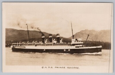CNSS Prince George Prince Rupert BC 1937 RPPC Photo Postcard