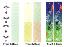 SET of 3 Pieces Japanese Wind Chime Tanzaku Paper Wind Catcher Stripe Made Japan