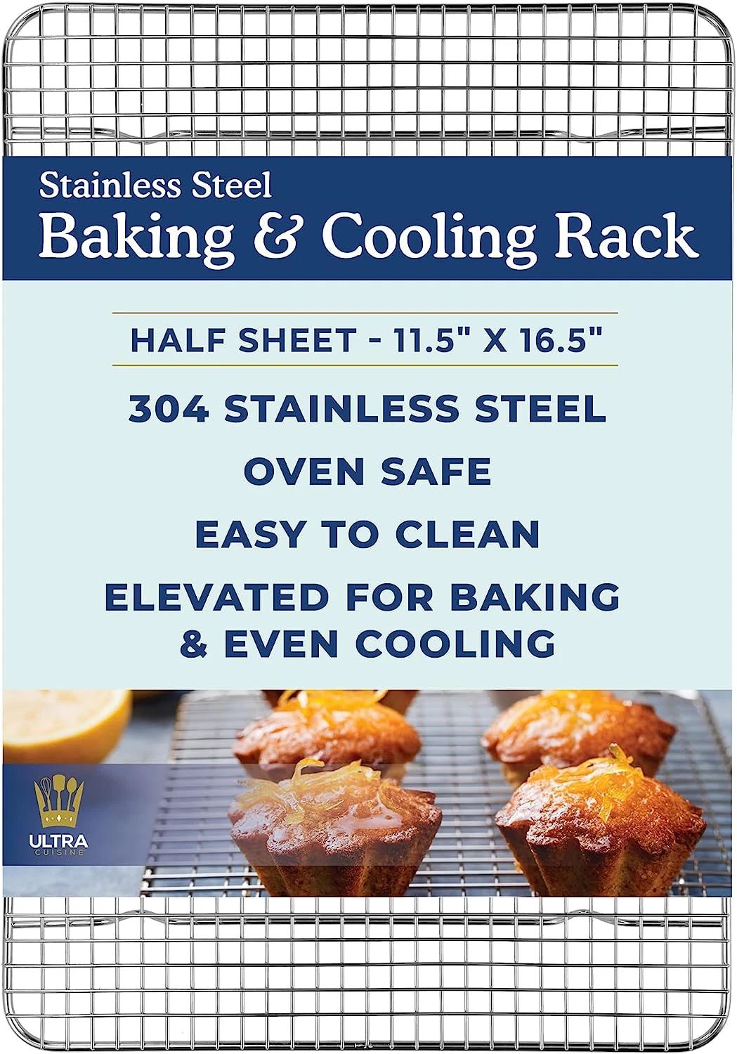 Heavy Duty Cooling Rack-Cooking & Baking- 100% Stainless Steel Rack - 11.5x16.5"
Opens in a new wind