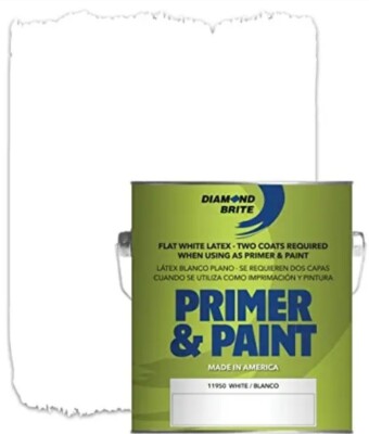 Diamond Brite Paint 1 Gallon Flat White Latex Paint & Primer in One 11950-1