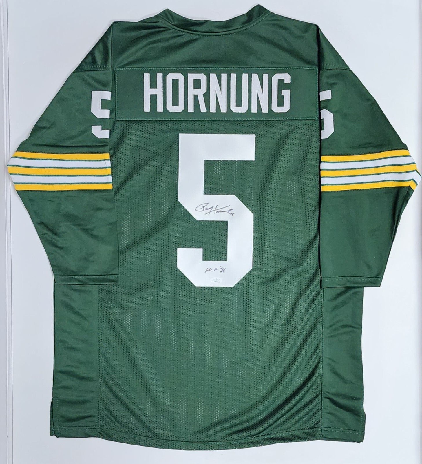 Paul Hornung Autographed Signed Packers Custom Green Throwback Jersey Auto With HOF - JSA 