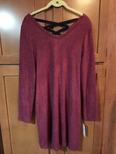 New!Never Worn!APT.9 Sweater Dress With Ribbon Lace Up Back Size Medium! Fall!