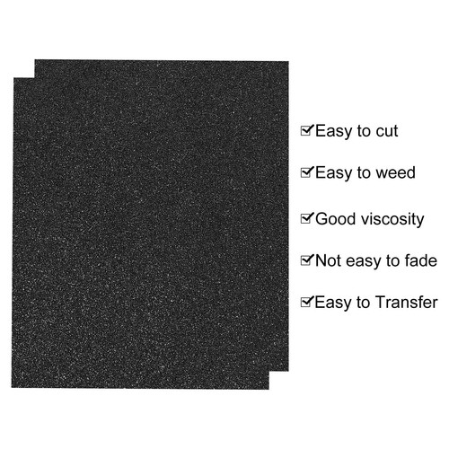 Heat Transfer Vinyl 12" x 10" Glitter HTV Vinyl Iron on Vinyl Bundle Sheets f... - Picture 3 of 7