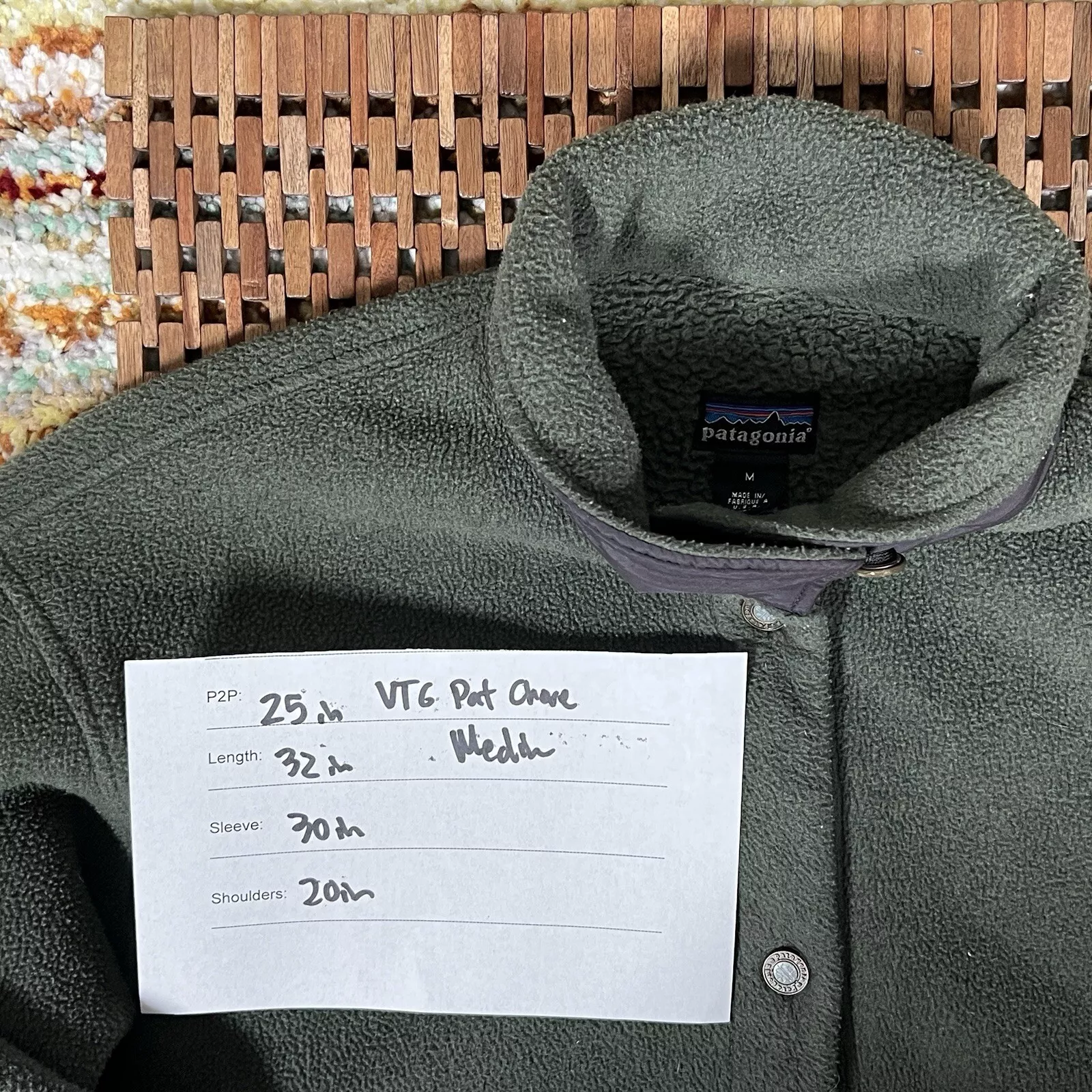 patagonia vintage fleece button up shearling barn jacket