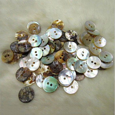 100 X Natürliche Perlmutt Runde Shell 2 Löcher Nähen Knöpfe 10mm_z8