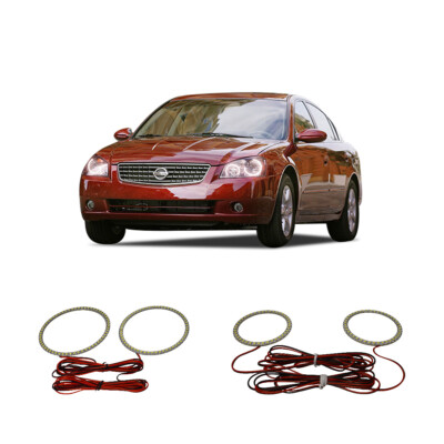 Bright White LED Headlight Halo Ring Kit for Nissan Altima 02-06