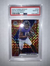 Mosaic NFL Ravens Devin Duvernay Reactive Gold rookie card *GEM MINT PSA 10*