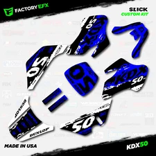 White & Blue Slick Camo Racing Graphics kit Fits 03-06 Kawasaki Kdx50 Kdx 50