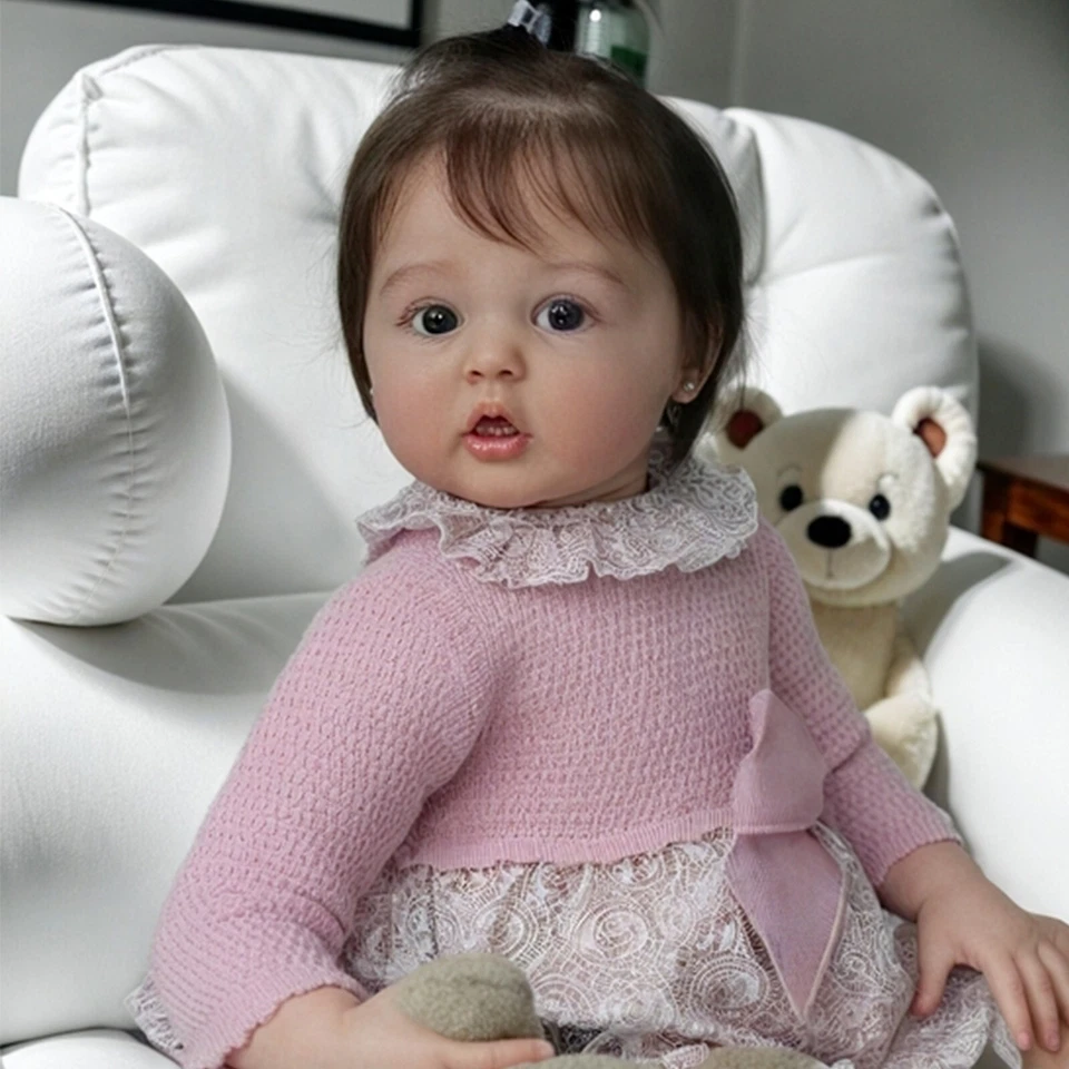 22inch Reborn Toddler Doll Girl Full body Lifelike Doll Supersoft Silicone Baby - Image 3 of 4