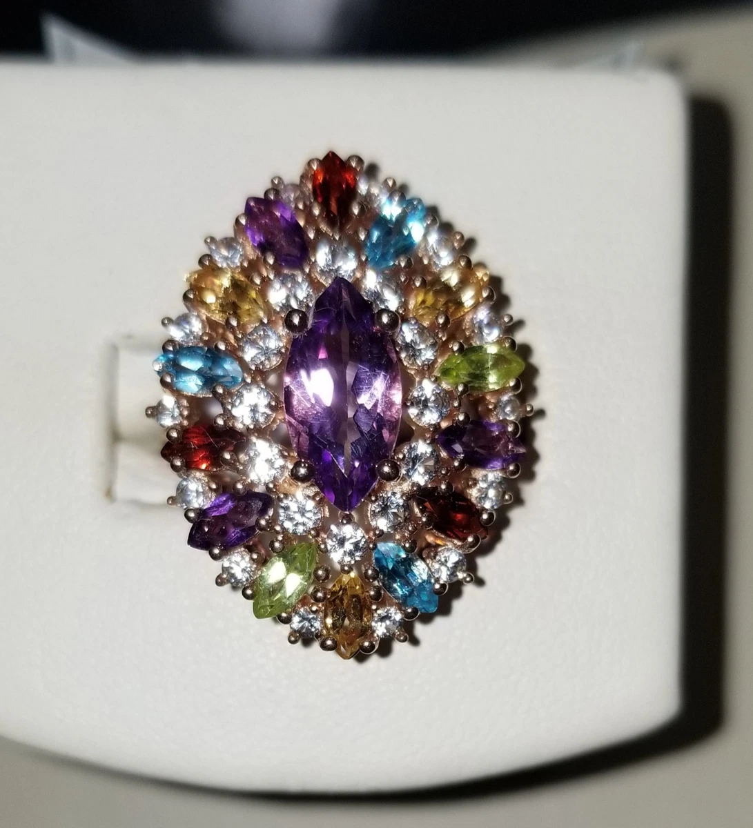 Ross Simons 18k Rose Gold Sterling silver multi color gemstone