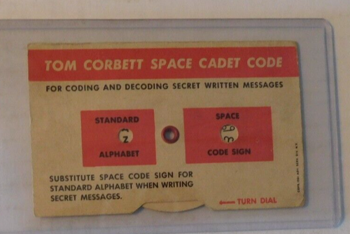 Tom Corbett Space Academy Cadet cardboard Decoder - Picture 2 of 2