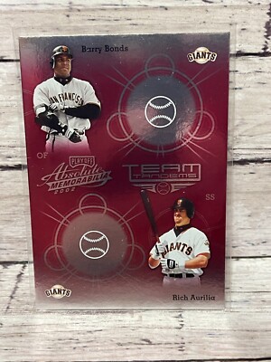 2002 Absolute Memorabilia Team Tandems #TT26 B.Bonds R.Aurilia