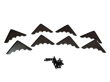 Cigar Box Guitar Parts: 8pc. Decorative Black Box Corners with Screws 