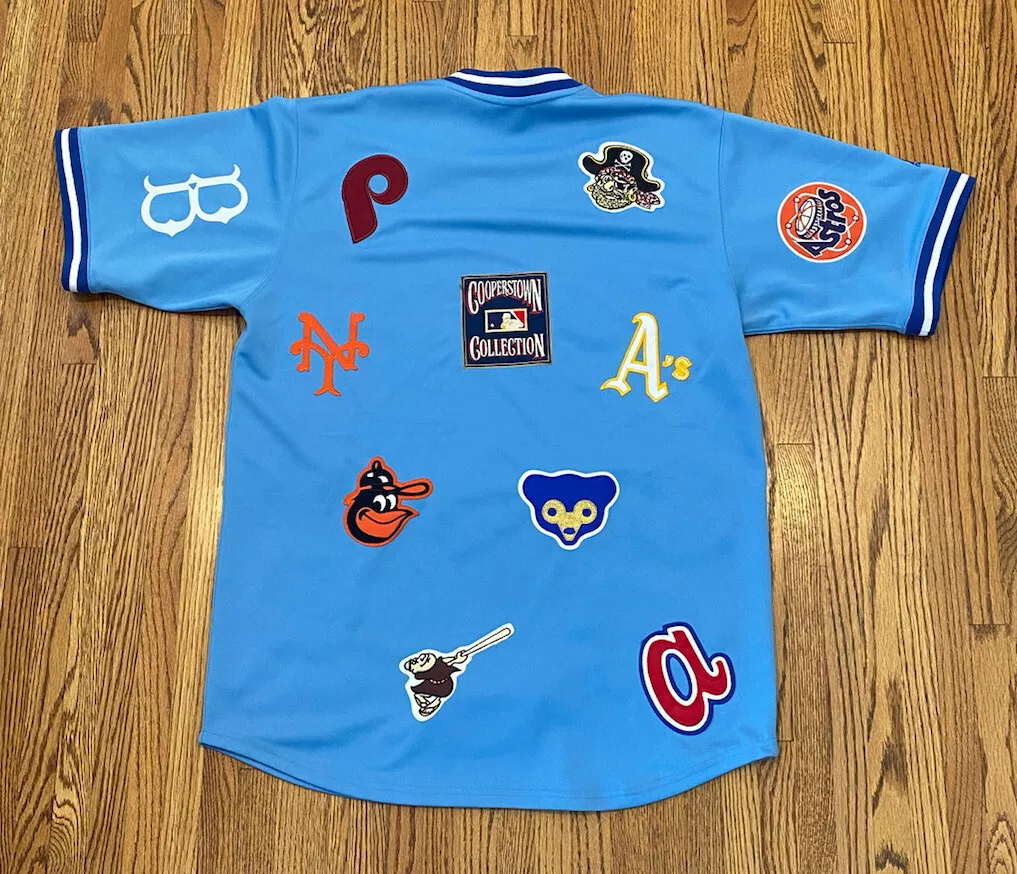 Majestic MLB Cooperstown Collection Vintage Team Patch Throwback Baseball  Jersey