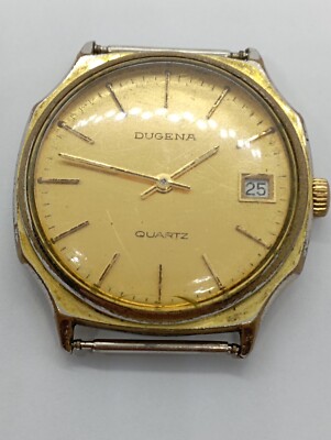 VINTAGE Rare Dugena Quartz Watch Germany Made Swiss Movement Sold For Parts Only