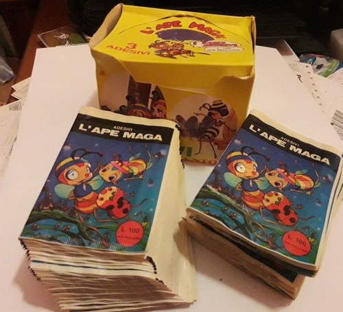 L'Ape Magà Box 100 Tüten Aufkleber Sticker Edierre 1980 Konchū Monogatari.