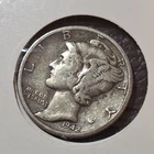1942 Mercury Dime Silver 10C Denver Circulated 0.9 Fineness