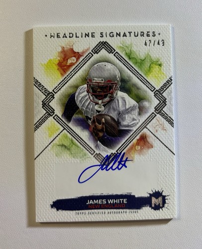2024 Topps Motif James White Headline Signatures Auto #’d /49 Patriots #HS-JW