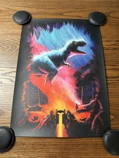 Jurassic Park T-Rex Mondo 16.5x23.4 Poster Carly AF Limited Edition Screen Print