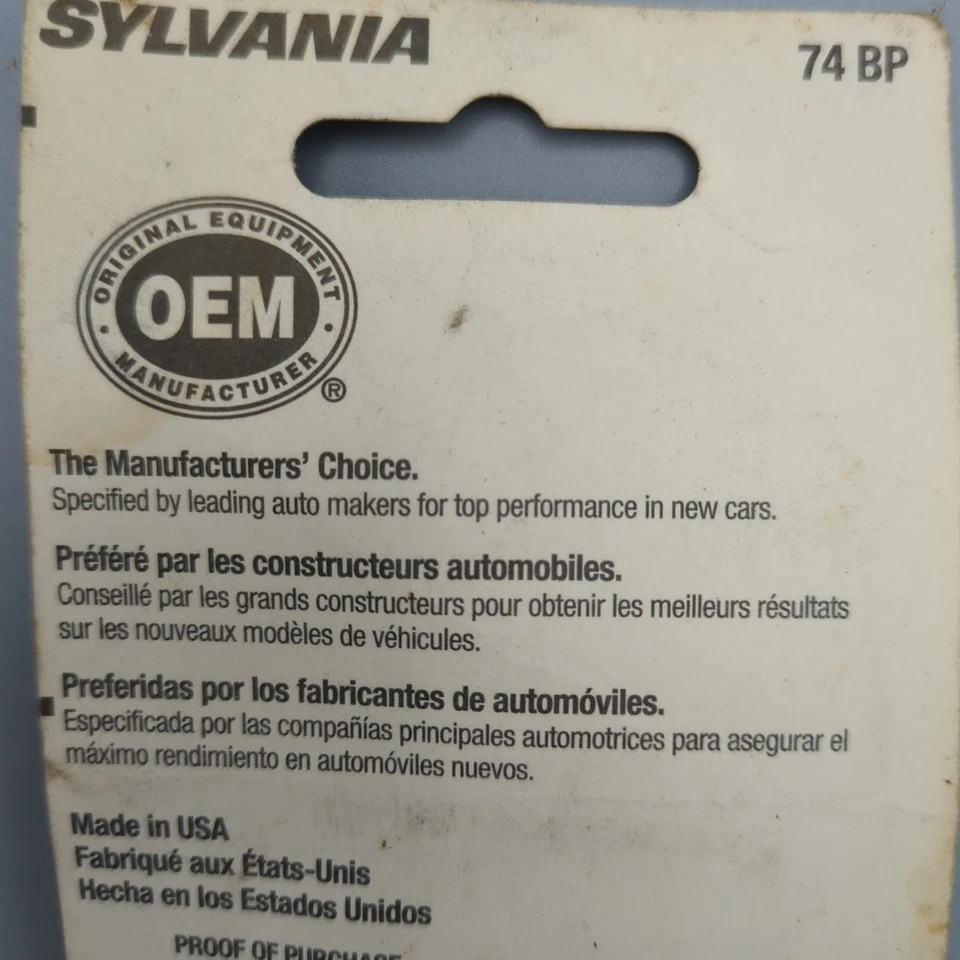 Sylvania 74 BP Auto Lamps, Parking, Indicator, Instrument and Courtesy 14V - Изображение 3 из 4