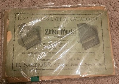 ''Rare E. Saenger's Latest Catalogue of Zither Music - Antique NY Publisher''
