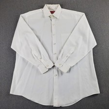 Alfani Men  s Shirt Fitted Stretch Fabric Size 17  32-33 XL White Long Sleeve